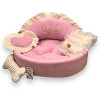 Prinzessin Hundebett Rosa Minky Fell, Personalisiertes Haustierbett von AnnaHappydog