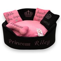 Prinzessin Pink & Schwarz Hundebett Benutzerdefinierte Minky Haustierbett von AnnaHappydog