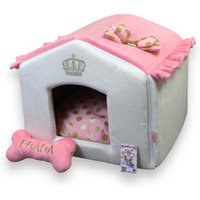 Rosa Flamingo Tierhaus Luxus Minky Fell Hunde/Katzenbett von AnnaHappydog