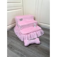 Rosa Hundestufen Minky Fell Haustier Treppe von AnnaHappydog