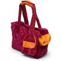 S Größe Rosa Und Orange Designer Hundetasche Für Kleinen Hund Oder Welpen Crushed Samt Tasche von AnnaHappydog