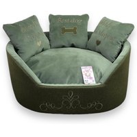 Sage Grünes Minky Fell Hundebett Individuell Angefertigtes Prinzessinnen Haustier Bett von AnnaHappydog