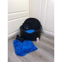 Schwarz Und Blau Personalisierte Hundesitz Sitzset Für Hund Designer Auto Sitz Luxus Hundebett Für Unterwegs Personalisierte Hundetrage von AnnaHappydog