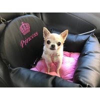 Schwarz Und Rosa Hund Autositz Luxus Fahrset Designer Hundebett Für Reisen Personalisierte von AnnaHappydog