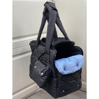 Schwarze Und Blaue Designer Hundetragetasche Exklusive Für Kleine Hundetasche Welpetasche Warme Winter von AnnaHappydog