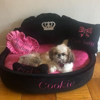 Schwarzes Und Heißes Rosa Prinzessin Hundebett Mit Krone Funkelt Designer Haustierbett Katzenbett Personalisiertes Bett Geburtstagshund Geschenk von AnnaHappydog