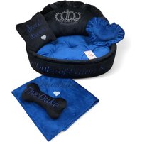 Schwarz-Marineblaues Luxus-Hundebett Mit Krone Funkelt Designer-Haustierbett Katzenbett Mittleres Oder Kleines Hundebett Personalisiertes von AnnaHappydog