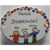 Türschild Familyname -M - 185 X 145 Mm " Bobbel Bunt" von AnnaHenkelALMATU