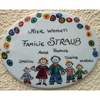 Türschild Familyname -S - 155 X 115 Mm "Bobbel Bunt" von AnnaHenkelALMATU