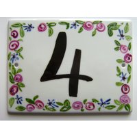 Türschild Hausnummer Eckig 160 X 120 Mm "Rosen & Vergissmeinnicht " Und Andere Dekore von AnnaHenkelALMATU