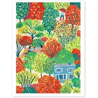 Herbstfarben Kunstdruck, Gouache Illustration, Natur Im Herbst Kunstdruck von AnnaIvanir