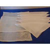 Leinen Tee/Abendessen Cocktail Servietten, Sieben von AnnaLiviaLinens