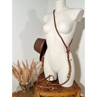 Umhängelederleine Mit Karabiner Oder Zugstopp Aus Rundleder, 8 Mm, Dunkelbraun von AnnaMariaAtelier