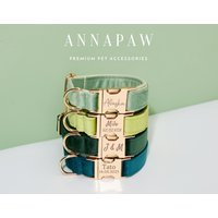 Personalisiertes Hundehalsband Und Leinen-Set, Mit Eingraviertem Namen, Hundezubehör, Kostenloser Versand von AnnaPawCo