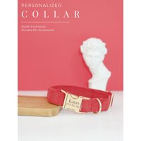 Rotes Hundehalsband Und Leine Fliege Set, Personalisiertes Hundehalsband, Cordhalsband Leine, Halsband Für Jungen Hund, Hochzeit von AnnaPawCo