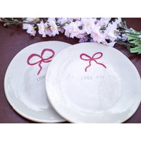 Teller Love You Weißer Ton - Handgemachte Keramik Platte - Handgetöpfert - Dessertteller, Geschenkidee Für Mama, Einzugsgeschenk von AnnaValentinHandmade