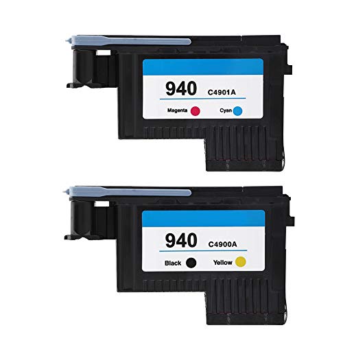 1 oder 2 X Druckkopf für HP 940 C4900A C4901A für 8000 8500 Serie, Hochwertiger Druckkopf, Glatt und Stabil.(schwarzgelb blaurot) von Annadue