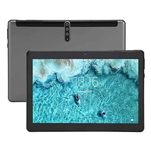 Annadue 10,1 Zoll Tablet für12, HD Bildschirm, 4 GB RAM, 64 GB ROM, Dual SIM, 2 Kameras, Lange Akkulaufzeit, Unterstützt Telefonkarte (EU-Stecker) von Annadue