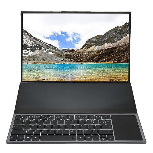 Annadue 16 Zoll + 14 Zoll Dual-Screen-Laptop mit Touch, 1920 X 1200 für Intel I7 10750H-Prozessor, 16 GB RAM, Windows 10 11, Dual-Festplatte, 5000-mAh-Akku (16 GB + 1 TB EU-Stecker) von Annadue