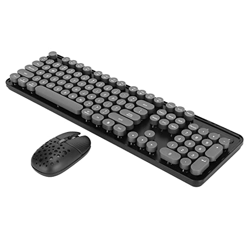 Annadue 2,4 G Kabellose Tastatur- und Maus Kombination, Retro Design, Hochleistungs Chip, Einstellbare DPI für Büro und Studium (Tafel) von Annadue