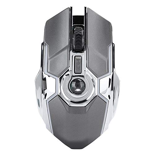 Annadue 2.4G Wireless Gaming Mouse, Wiederaufladbare RGB Backlight Gaming Mouse mit USB-Empfänger Mechanische Bunte Schnurlose Gaming-Mäuse mit 7 Tasten für Win7 / 8/10 / IOS/XP/Vista (Eisengrau) von Annadue