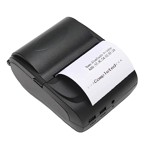 Annadue 58 Mm Bluetooth 4.0 Kleiner Ticket Thermodrucker, 90 Mm s 100 Km TPH 203 DPI Tragbarer Kabelloser Drucker für Bürologistik, 1500 mAh. (EU-Stecker) von Annadue