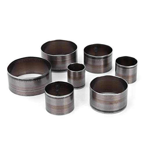 Annadue 7 Stück Leder Runde Locher, 20 mm, 25 mm, 30 mm, 35 mm, 40 mm, 45 mm, 50 mm Runde Stanzwerkzeug Stanzwerkzeug Set, für handgefertigte DIY Lederhandwerk von Annadue