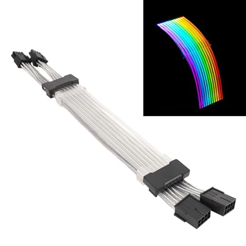 Annadue 8 Pin ARGB Verlängerung Kabel, 2x8PIN ARGB GPU Stromverlängerung 5V 3PIN Sync Kabel PSU/PC Gehäuse Zubehör von Annadue