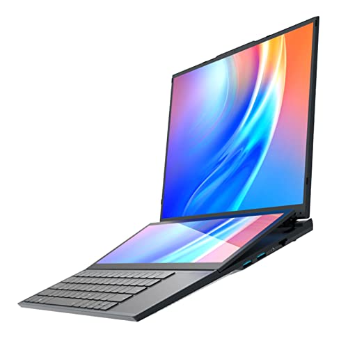 Annadue Dual-Screen-Laptop, 16-Zoll-Hauptbildschirm und 14-Zoll-Touchscreen für Win11/10 für Intel Core I7-Prozessor, 8 GB DDR4-RAM, 1 TB PCIe-SSD, 13600-mAh-Akku, Dual-SSD-Festplatte von Annadue