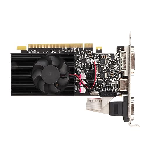 Annadue GT 610 2 GB Grafikkarte, DDR3 64 Bit PCI Express X16 1.1 PC Gaming Grafikkarte mit Lüfter für Desktop Computer, Unterstützt HDMI DVI VGA von Annadue