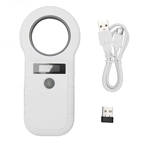 Annadue Haustier Mikrochip Scanner, W90D Haustiermarken Scanner, 134,2 KHz/125 kHz EMID/FDX B (ISO11784/85) Kabelgebundener USB/drahtloser/Bluetooth Tri Mode Handheld Sweep Tag Leser. (Weiss) von Annadue