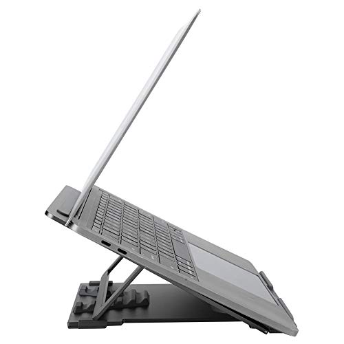 Annadue Laptopständer,Aluminiumlegierung, Verstellbarer Laptop-Halterung, Tragbarer Ergonomischer Laptop-Riser-Notebook-Ständer, Klappbarer Notebook-Halter Kühlregal für 11-15,6-Zoll-Laptop(Schwarz) von Annadue