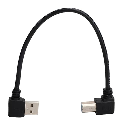 Annadue Links Gebogener USB 2.0A-Stecker auf USB-B-Stecker, 20 Cm Langes Drucker-Scanner-Kabel, Ultradünnes Design, Langlebig, Verschleißfest, Einfach zu Bedienen von Annadue
