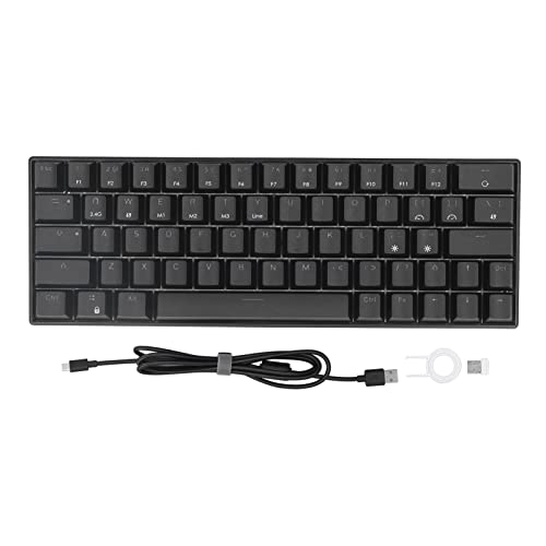 Annadue 64 Tasten Mechanische Gaming-Tastatur mit RGB-Hintergrundbeleuchtung, BT3.0 5.0 Wireless 2.4G Typ C Kabelverbindung Ergonomische Mechanische Tastatur(Roter Schalter) von Annadue