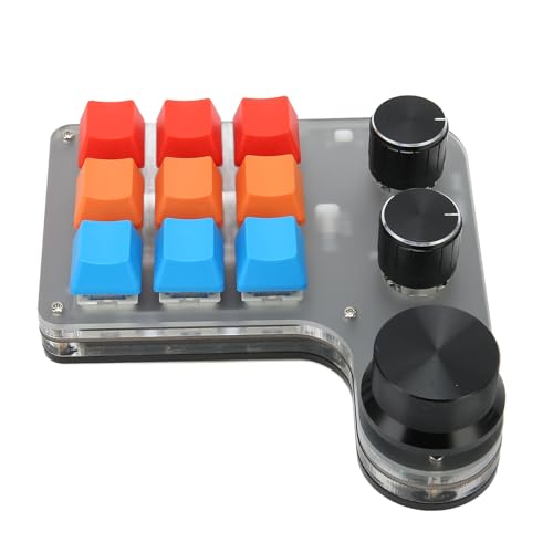 Annadue Mechanische Tastatur mit 9 Tasten und Dual-Modus, Programmierbar mit 3 Knöpfen, Tragbar für Büro, Spiele, Musik, Medien – USB-Verbindung von Annadue