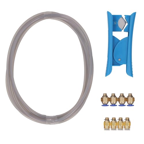 Annadue PTFE Röhrchen, 2,5 Mm ID 4mm OD 2 M Hochtemperaturwiderstand Flexibler Teflonrohr für 1,75 Mm Filament 3D -Drucker mit Rohrschneider und Steckern von Annadue