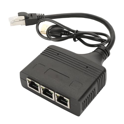 Annadue RJ45-Netzwerk-Splitter-Adapter, 1 auf 3 Weibliche USB-zu-RJ45-Ports mit USB-Stromkabel, Ethernet-Anschluss, 1000 Mbit/s, Gehen Sie Gleichzeitig Online für Cat8, Cat7, Cat6, Cat5, von Annadue