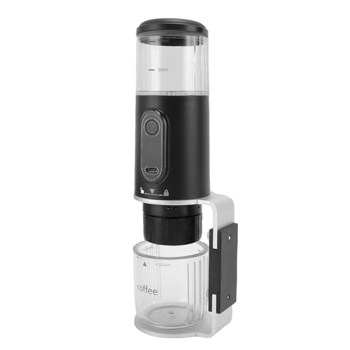 Annadue Reisen Camping Kaffee Maschinen, Elektrische Espresso Maschine Kompatibel Gemahlener Kaffee, Wiederauf Ladbare Kleine Hand Brauer für Outdoor-Auto Camping Wandern (BLACK) von Annadue