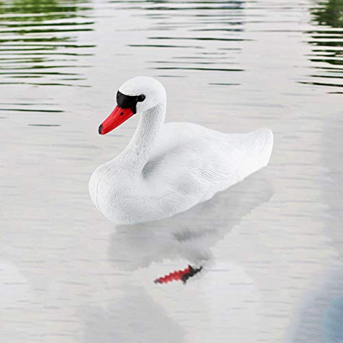 Annadue Schwan Lockvogel, Teich Gans Weißer Schwan Haustier Lockvogel Hohe Simulation Weißer Schwan Dekoration für Pool, Teich, Garten, Terrasse von Annadue