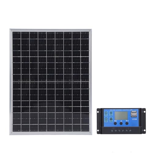 Annadue Tragbares Solarpanel, 15W 12V 24 V Auto Adaptative Monocristalline Solar Panel mit 60A Controller Zum Rucksack, Camping, Wandern usw. von Annadue