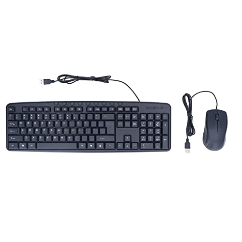 Annadue USB Kabel Tastatur Maus Kombination, 1000 DPI Kabel Tastatur Maus Kombination in Voller Größe, USB Plug and Play Ergonomische Tastatur Mäuse, für Laptop, Büro Desktop PC von Annadue