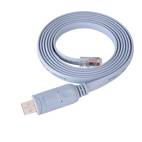 Annadue USB -zu RJ45 -Kabel, Konsole Serienkabel für Juniper Router Auto Installieren Sie Gewinn 10/8/7 Mac 6ft Flat Design Connect Laptop an Konsolenanschluss von Annadue