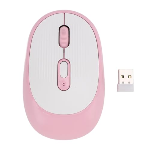 Annadue WirelessMouse, 2,4 G Leise Computermaus mit USB Empfänger, 800 1600 2400 DPI, Tragbare Kabellose Mäuse für Chromebook Laptop PC (PINK) von Annadue