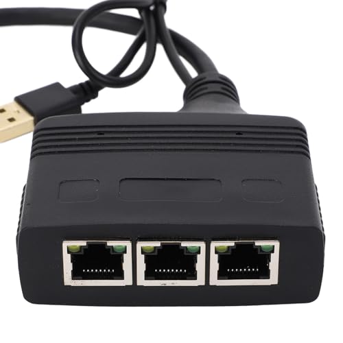 Gigabit-Ethernet-Splitter, 1 auf 3 RJ45-Internet-Splitter-Adapter mit USB-Stromkabel, Hochgeschwindigkeits-LAN-Splitter mit 1000 Mbit/s für Fernseher, Set-Top-Box, Router Usw von Annadue