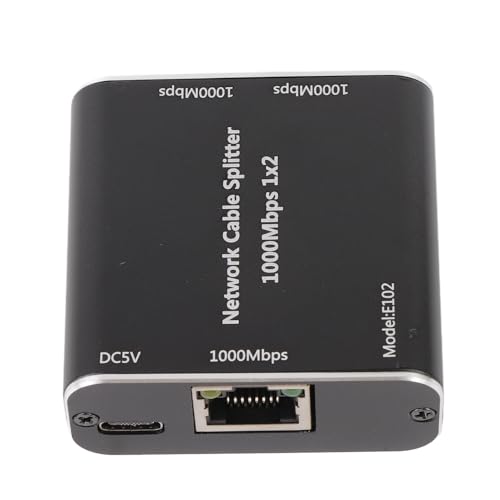 Gigabit Ethernet Splitter 1 zu 2, Hochgeschwindigkeits Netzwerk Splitter mit 1000 Mbit/s und USB Stromkabel, RJ45 Internet Splitter Adapter für Netzwerk Ethernet Kabel von Annadue