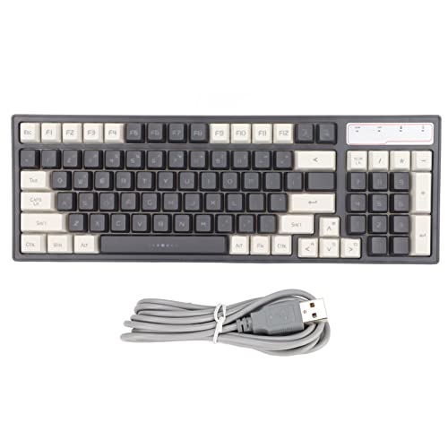 Annadue Kabellose Mechanische Gaming Tastatur,96 Tasten Ergonomische Mechanische Tastatur mit RGB Beleuchtung,Wiederaufladbare 2,4G Gaming Tastatur für Windows,für Mac,für Xbox,für PS4,PC(Grau-weiß) von Annadue