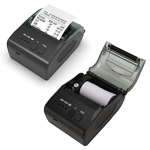 Thermo Belegdrucker, 58 Mm Thermo POS Drucker Tragbarer Versandetikettendrucker mit Hochgeschwindigkeitsdruck 90 Mm/s und USB Schnittstelle für Windows, Linux, OS X, Android von Annadue