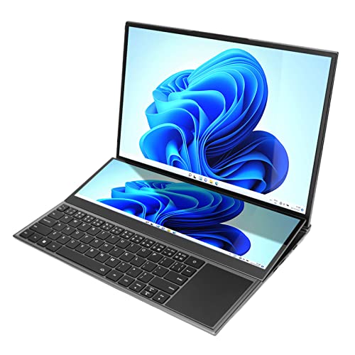 Touchscreen Laptop, 16 Zoll 14 Zoll HD Dual Screen Gaming Laptop für Intel für Core I7, 128 GB PCIe NVMe M.2 SSD 16 GB DDR4 RAM, 13600 MAh Akku von Annadue