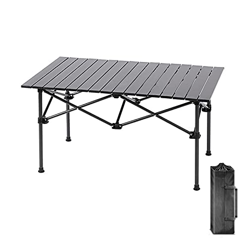 120 x 55 x 70 cm klappbarer Picknicktisch mit Tasche, tragbarer Campingtisch, Aluminiumlegierung, Tischbein aus Stahl von Annakideya