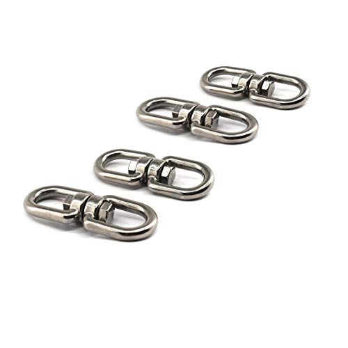 304 Edelstahl Doppelendiger M4 Schwenkbügel Öse Haken 8 Form Ringverbinder perfekt zum Aufhängen und Drehen, 4 Stück von Annakideya